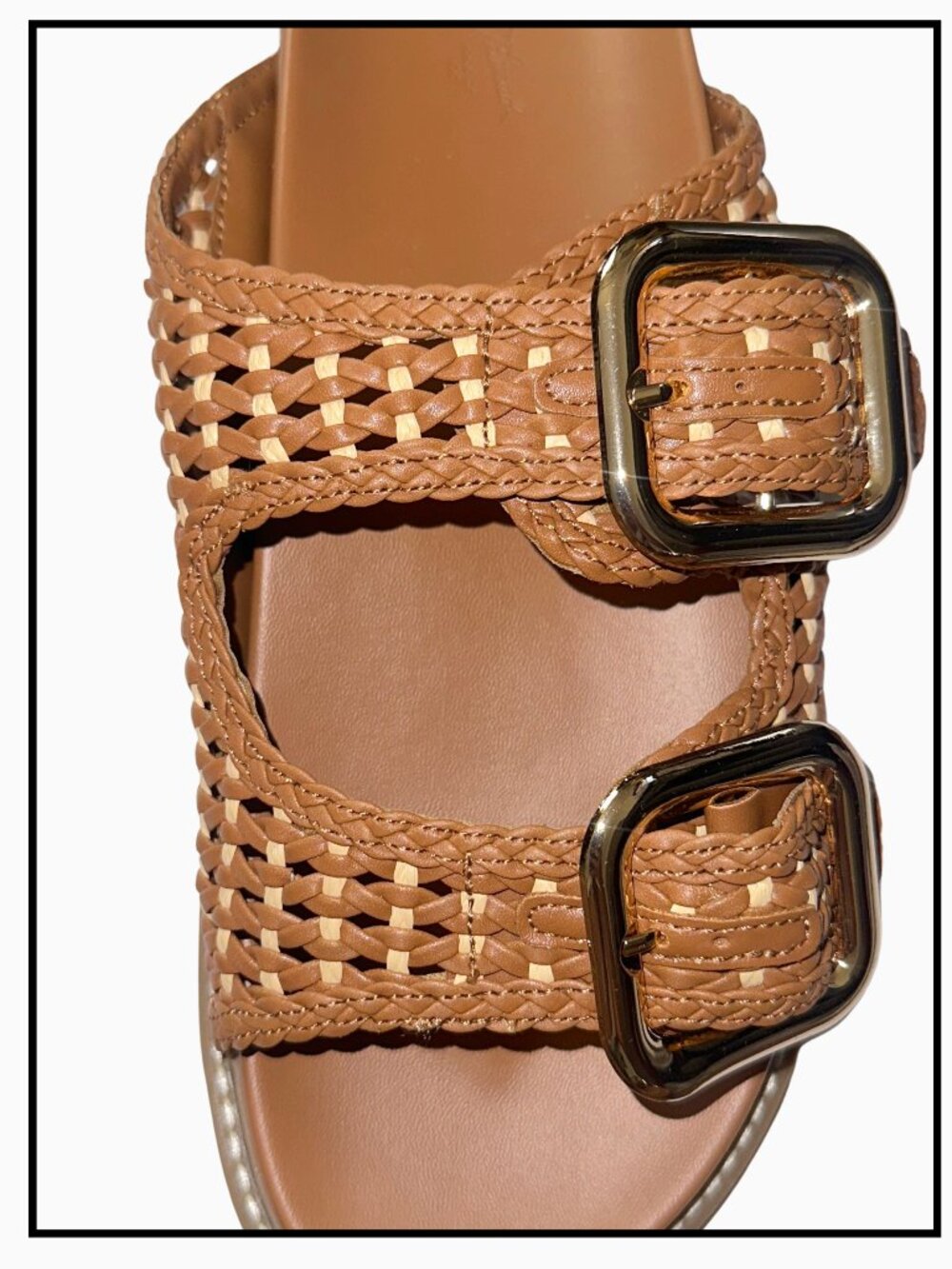 FINAL SALE! Universal Thread Collin Double Strap Buckle Sandals Cognac Size 9.5 - Picture 2 of 9